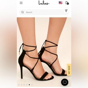 Black suede lace up heels